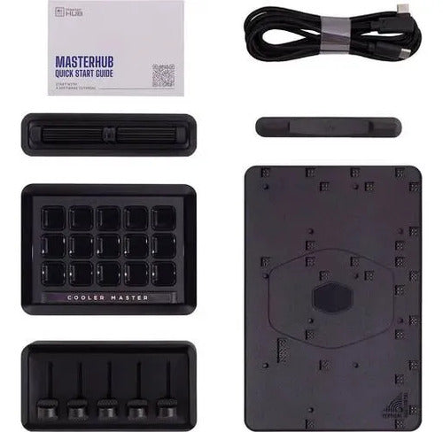 Controlador Streaming Modular Cooler Master MasterHUB Stream Kit 15 Teclas Faders y Rollers USB