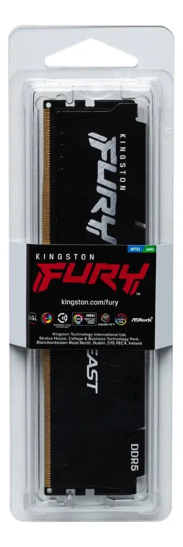 Memoria Ram UDIMM KINGSTON Fury Beast 8GB DDR5 6000MHz CL36 1.35V Single Negro