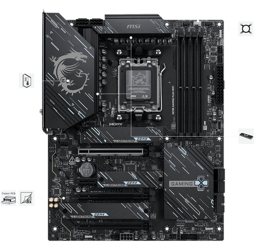 Motherboard MSI X870E GAMING PLUS WIFI AM5 DD5 - Comprar en Variic