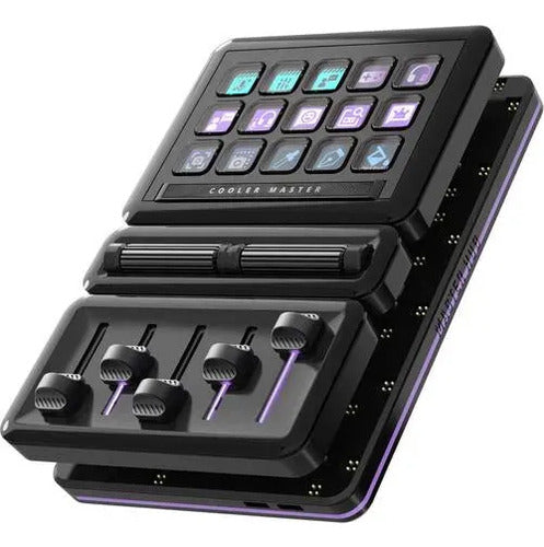 Controlador Streaming Modular Cooler Master MasterHUB Stream Kit 15 Teclas Faders y Rollers USB