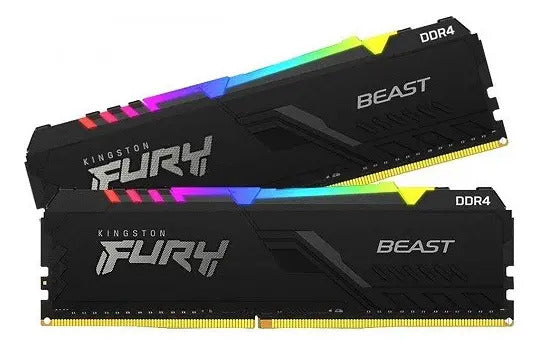 Memoria Ram UDIMM KINGSTON Fury Beast 16GB DDR4 3200 Mhz CL16 1.35V Single Negro RGB