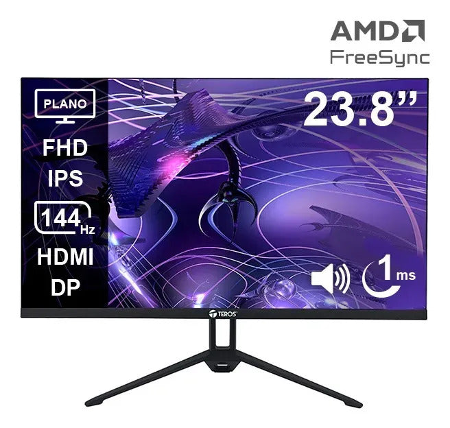 Monitor Teros TE-2417S Gaming 23,8" Plano IPS FHD (1920X1080) 144Hz 1ms Ficha USA