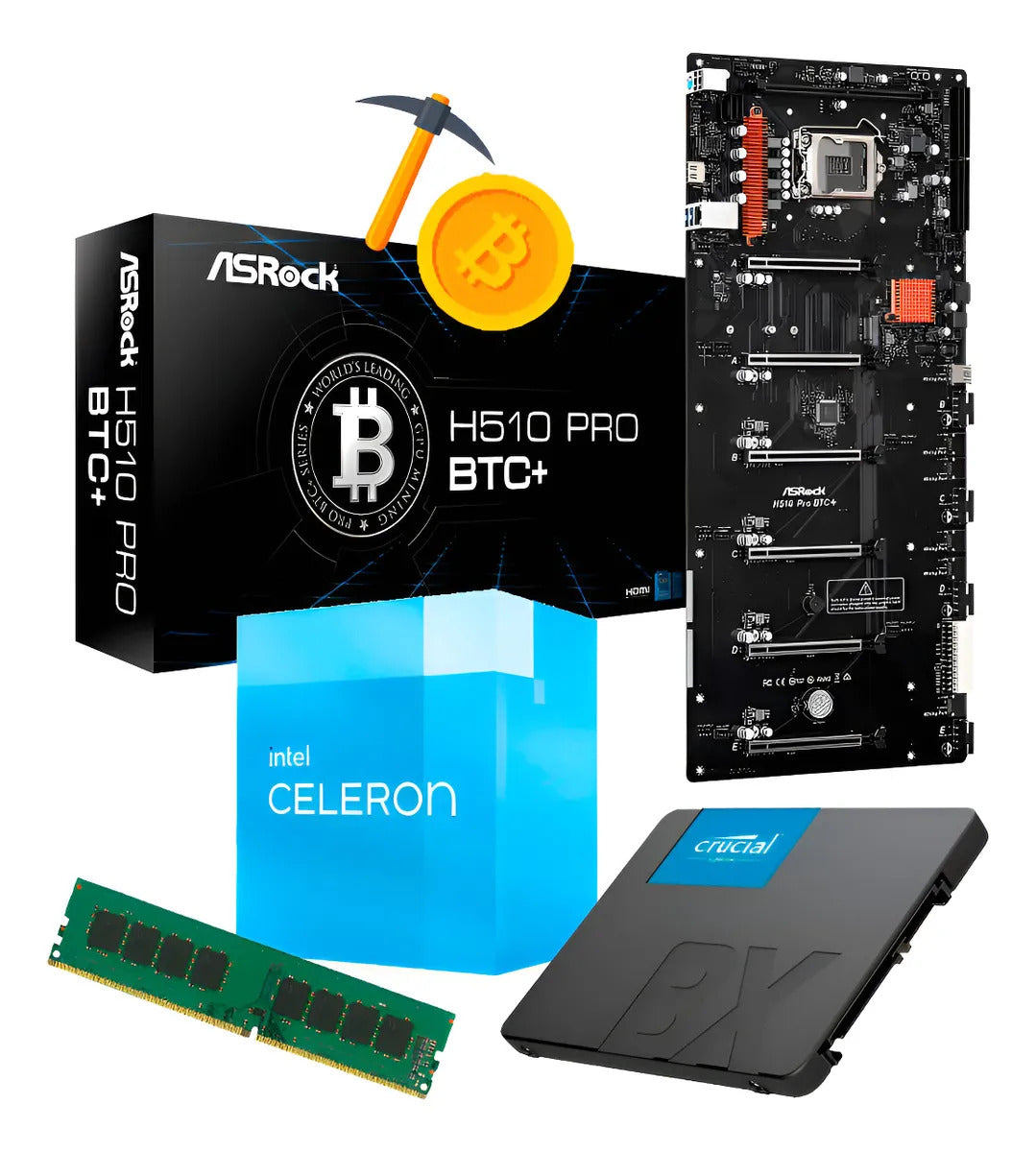 OUTLET MOTHER ASROCK (LGA1200) H510 PRO BTC+ MINERIA PCI-Ex6 - foto 2 | Variic