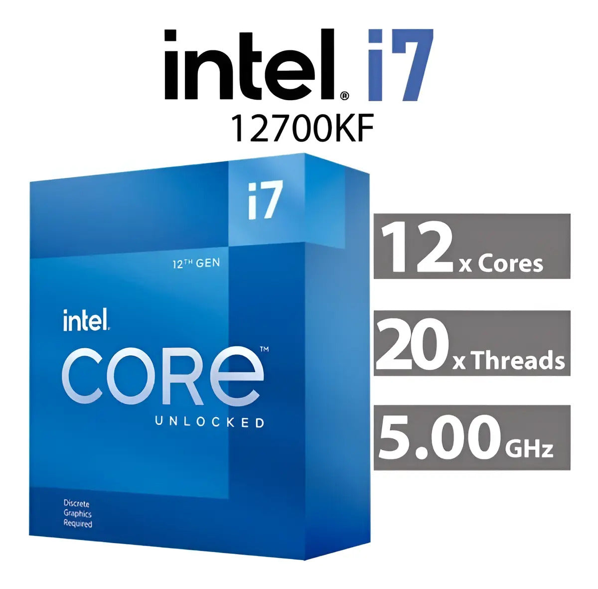 Procesador INTEL Core i7-12700KF 2.70GHz LGA1700 DDR4/DDR5