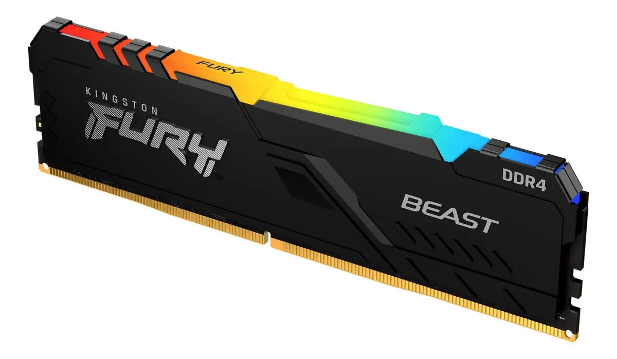 Memoria Ram UDIMM KINGSTON Fury Beast 16GB DDR4 3200 Mhz CL16 1.35V Single Negro RGB