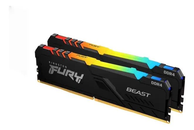 Memoria Ram UDIMM KINGSTON Fury Beast 16GB DDR4 3200 Mhz CL16 1.35V Single Negro RGB