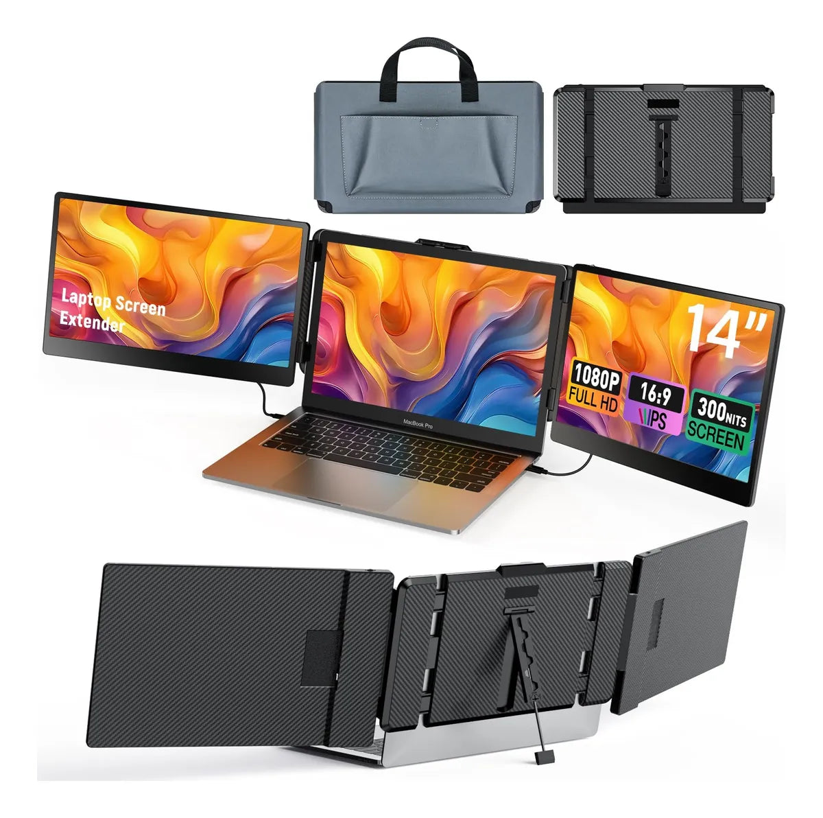 Monitor extensor F3 14 pulgadas Full HD IPS vista frontal