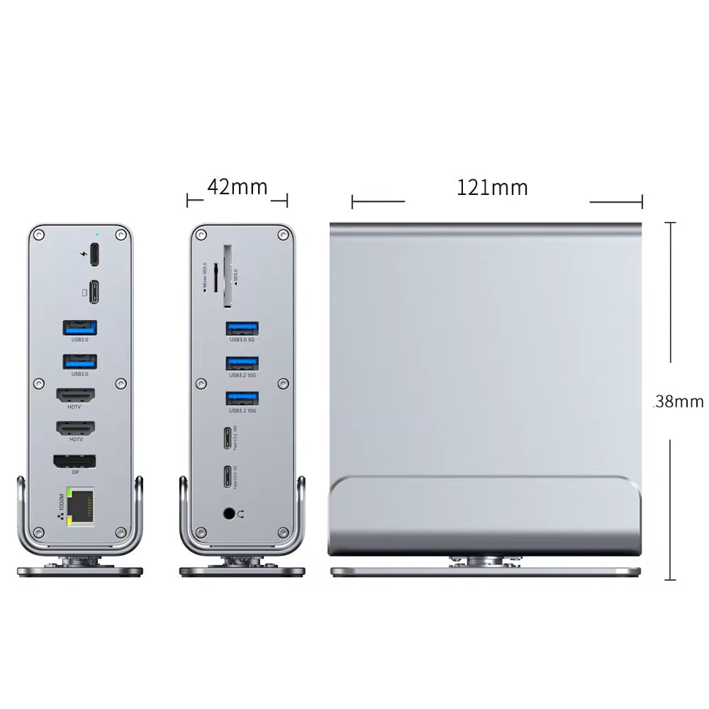 Docking Station Usb C 15 En 1 Mst 4k Hdmi Dp Pd 100w