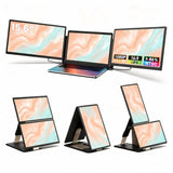 Pantalla triple portátil VARIIC S6 de 15.6 pulgadas Full HD montada en laptop