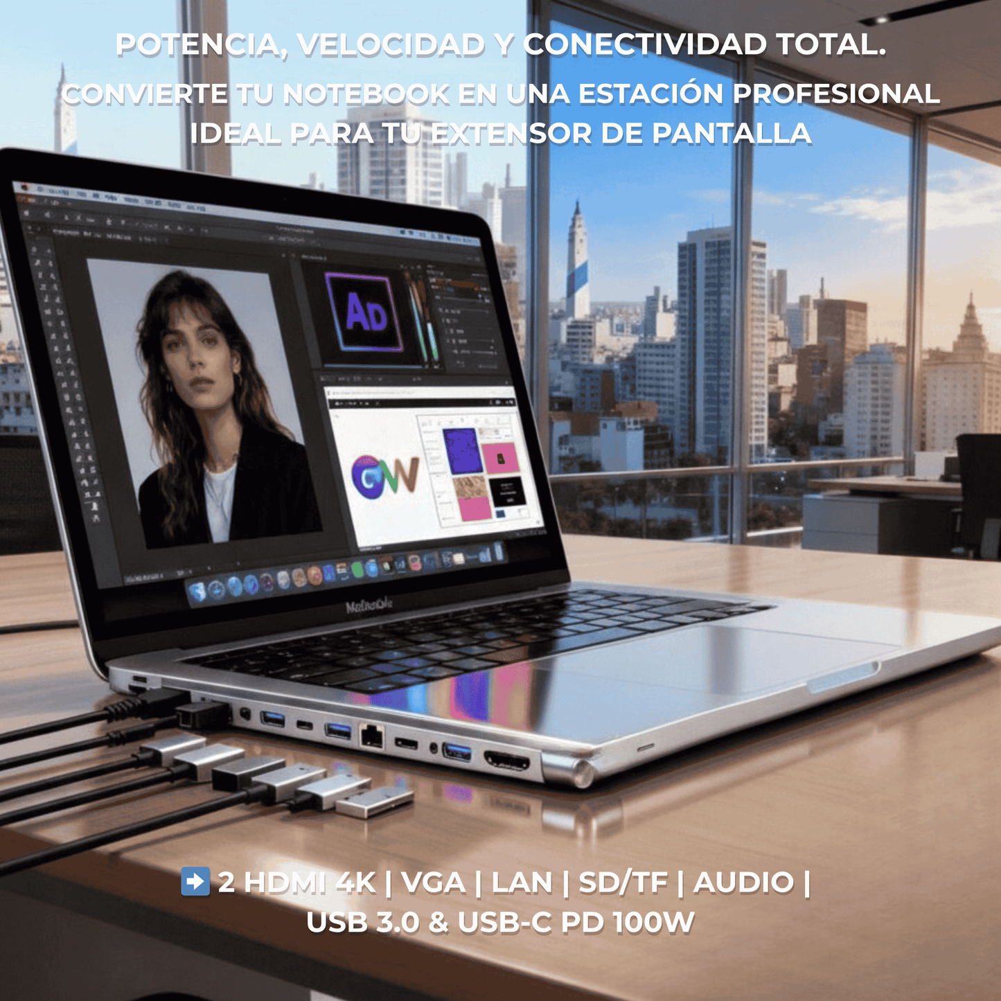 Hub USB-C 12 en 1 - Docking Station Profesional
