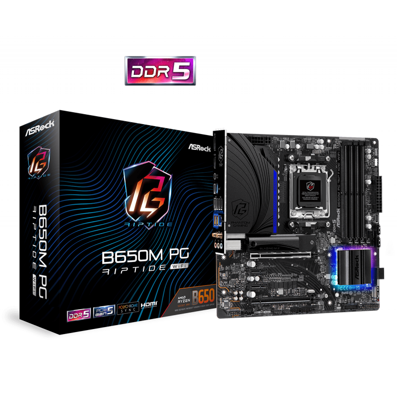MOTHER ASROCK (AM5) B650M PG RIPTIDE WIFI - Comprar en Variic